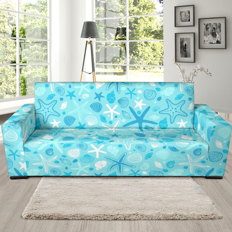 Starfish Shell Blue Theme Pattern Sofa Slipcover