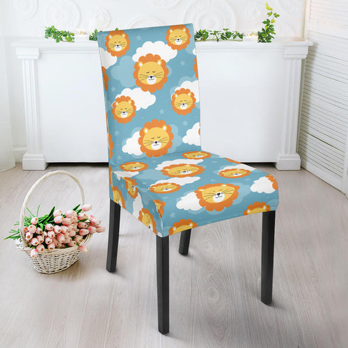 Lion Pattern Print Design 05 Dining Chair Slipcover