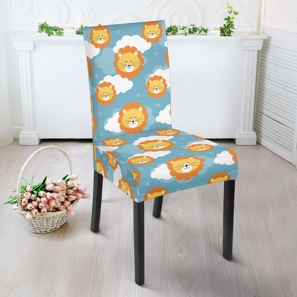 Lion Pattern Print Design 05 Dining Chair Slipcover