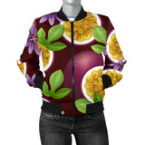 Passion Fruit Sliced Pattern Women Bomber Jacket