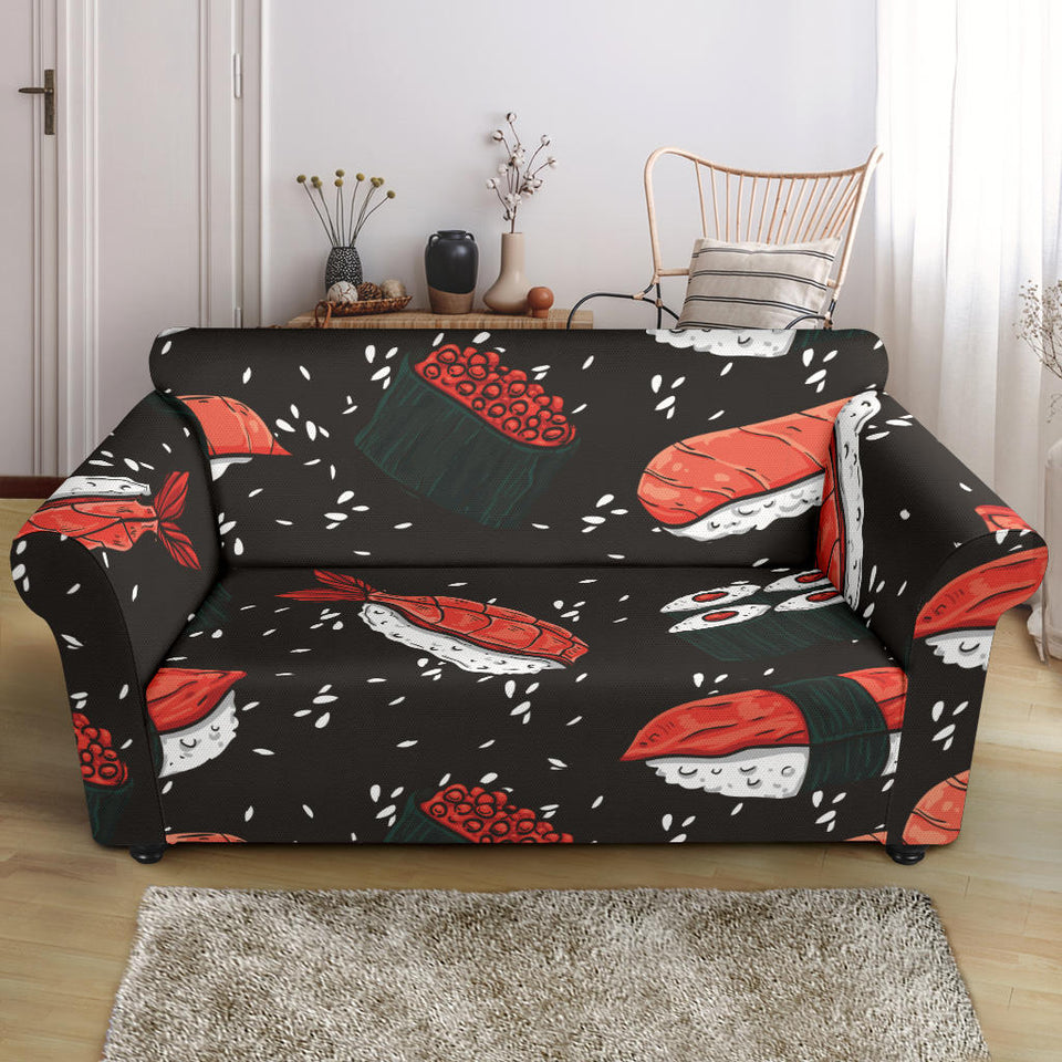 Sushi Theme Pattern Loveseat Couch Slipcover