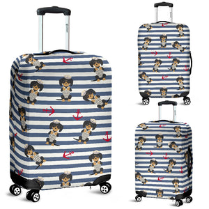 Dachshund Anchor Navy Blue Pattern Luggage Covers