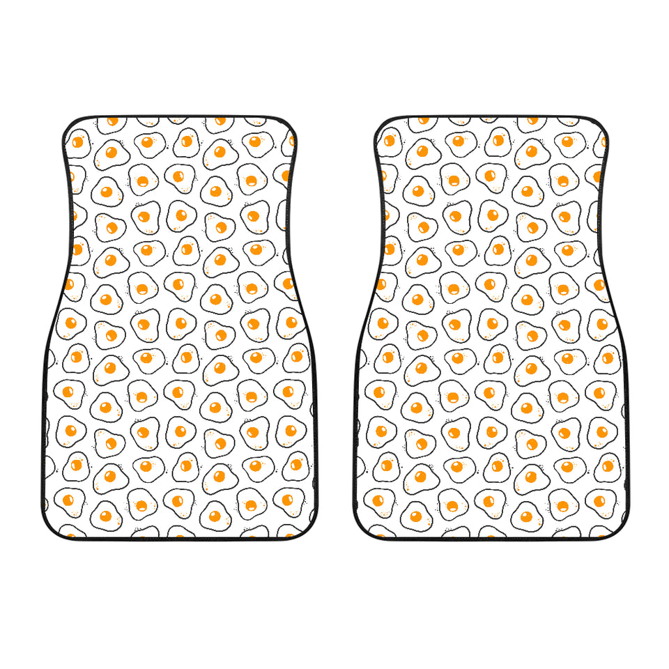 Fried Eggs Pattern Print Design 05 Front Car Mats