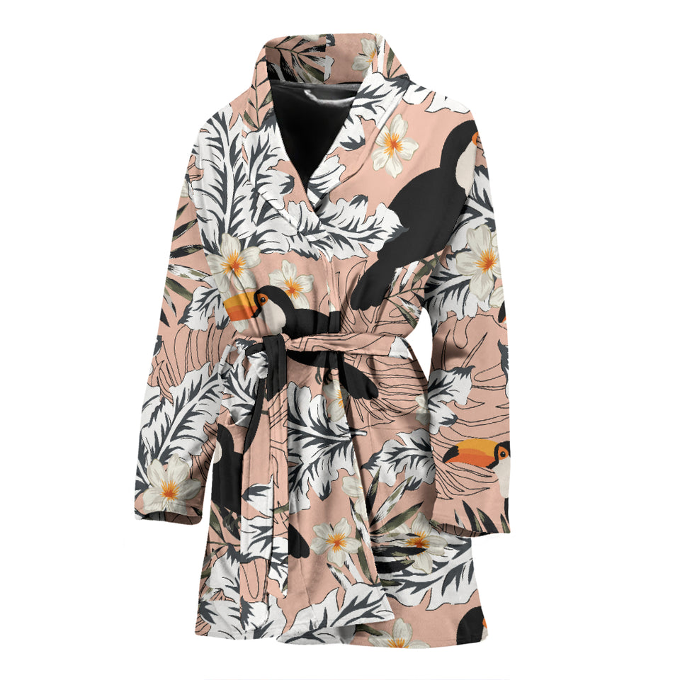 Toucan Theme Pattern Women Bathrobe