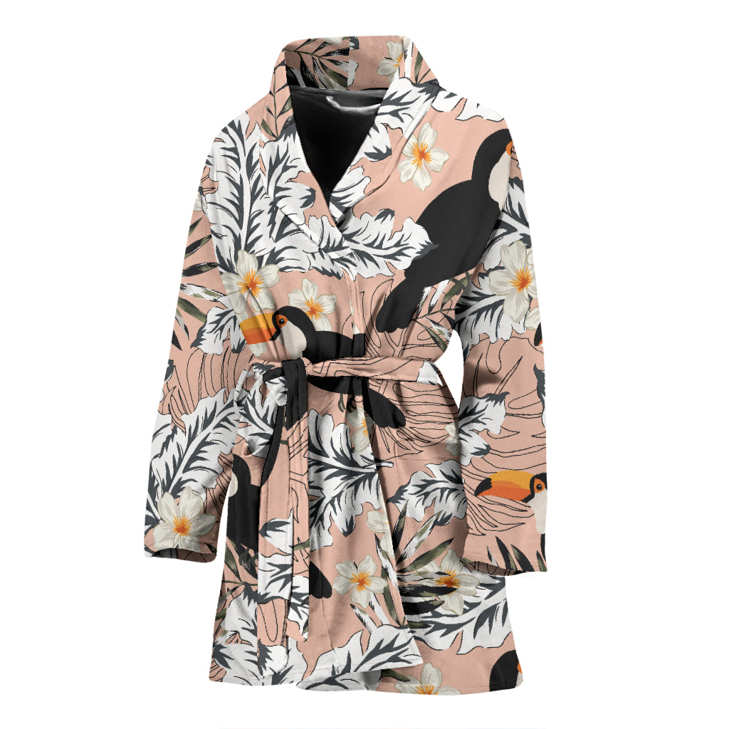 Toucan Theme Pattern Women Bathrobe