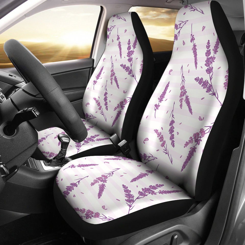 Lavender Pattern Stripe Background Universal Fit Car Seat Covers