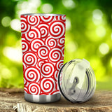 Red and White Candy Spiral Lollipops Pattern Tumbler