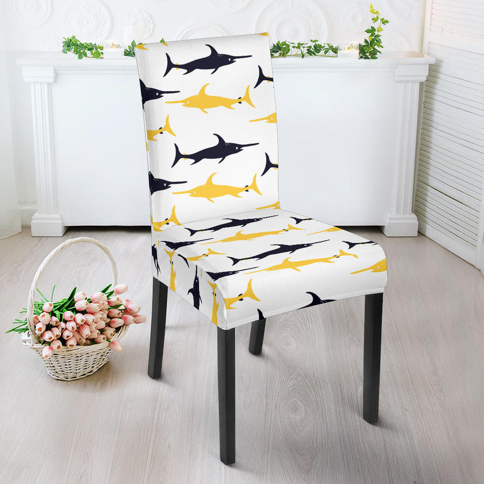 Swordfish Pattern Print Design 05 Dining Chair Slipcover