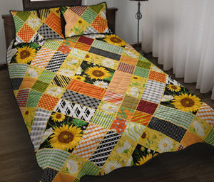 Sunflower Pattern Quilt Bed Set