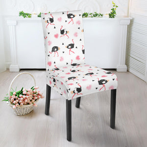 Ostrich Pattern Print Design 03 Dining Chair Slipcover