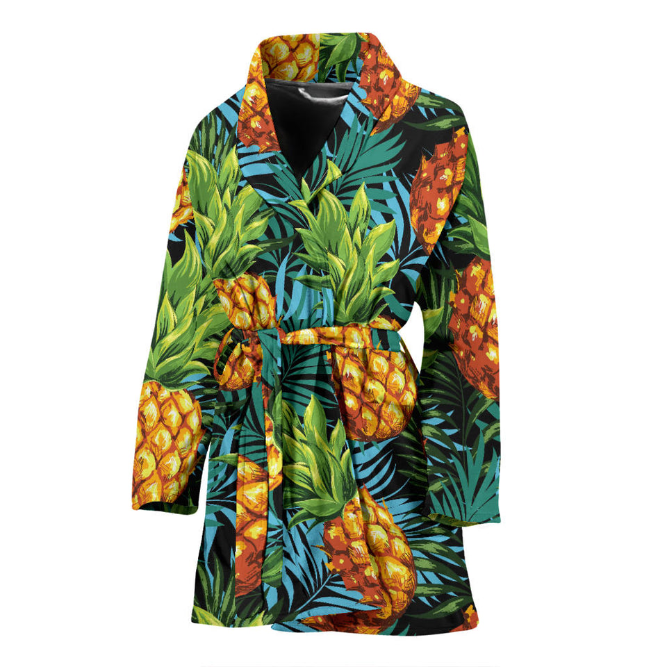 Pineapple Pattern Women Bathrobe