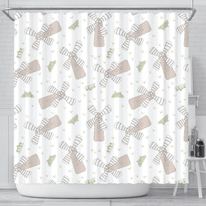 Windmill Pattern Background Shower Curtain Fulfilled In US