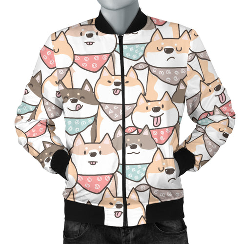 Shiba Inu Pattern Men Bomber Jacket