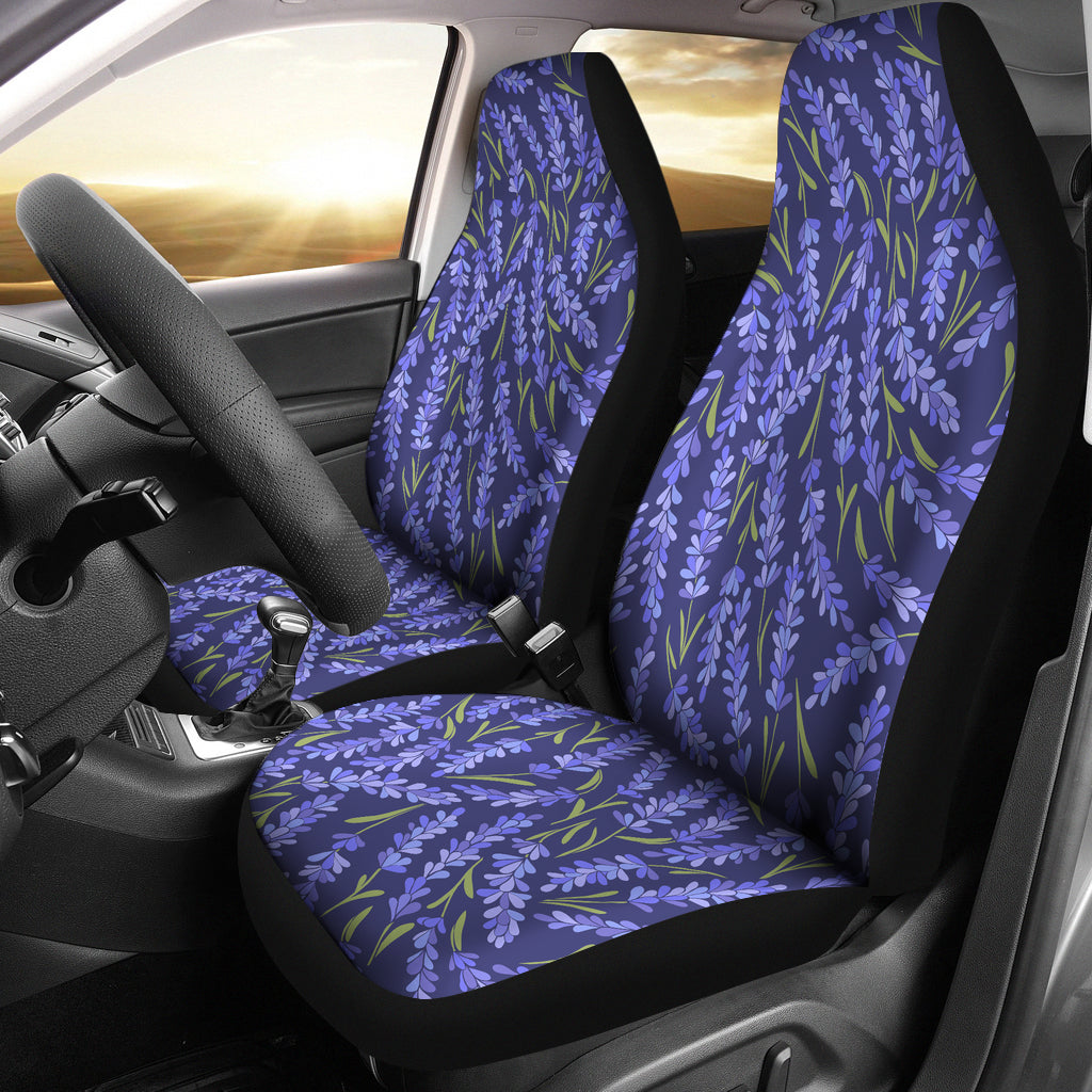 Lavender Theme Pattern Universal Fit Car Seat Covers