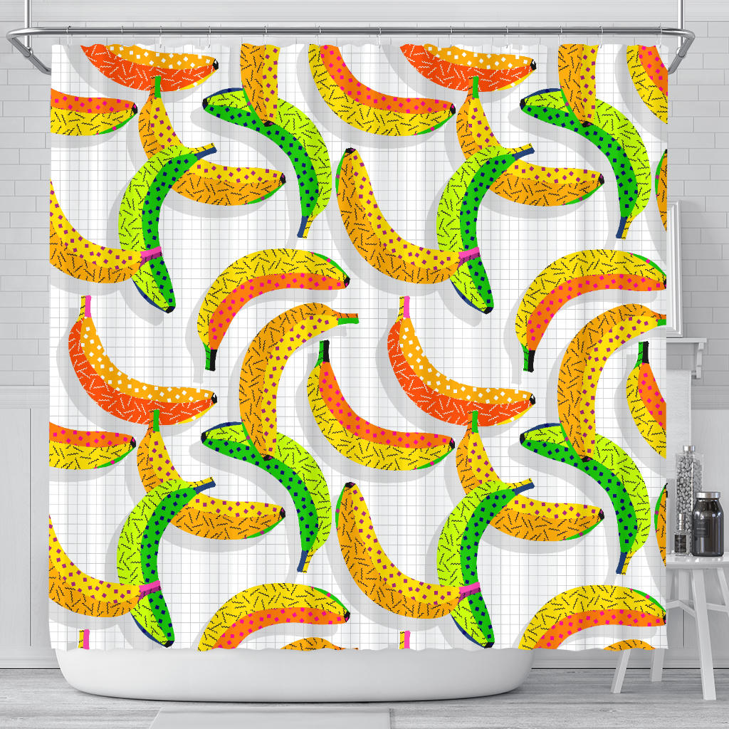 Banana Geometric Pattern Shower Curtain Fulfilled In US