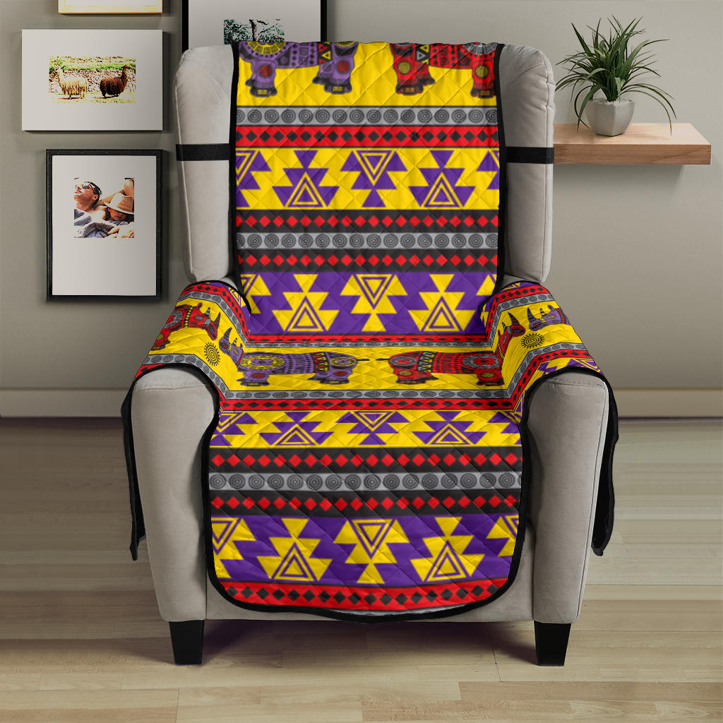 Rhino African Afro Dashiki Adinkra Kente Ethnic Motifs Chair Cover Protector