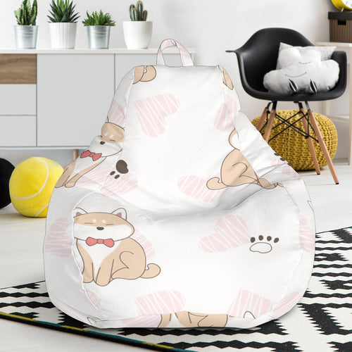 Cute Shiba Inu Heart Pattern Bean Bag Cover