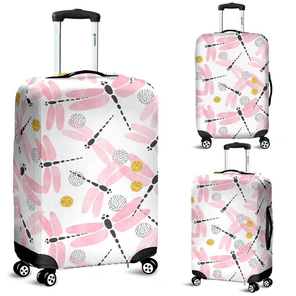 Pink Dragonfly Pattern Luggage Covers