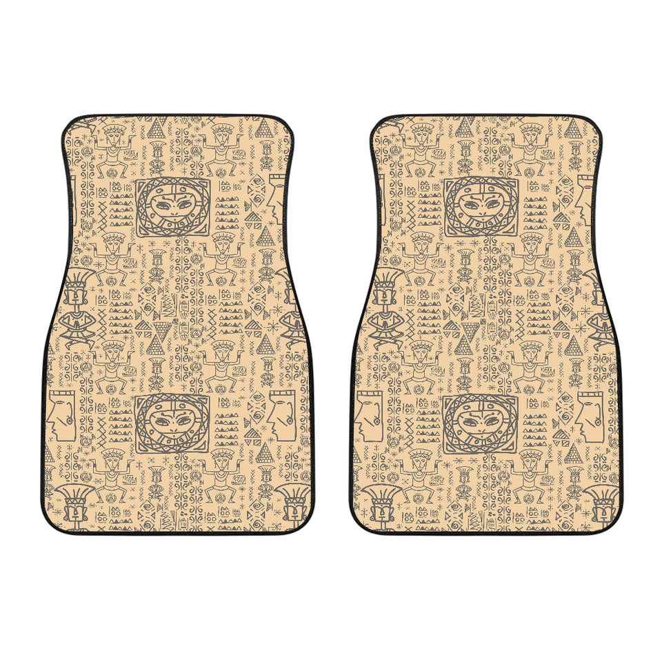 Egypt Hieroglyphics Pattern Print Design 04 Front Car Mats