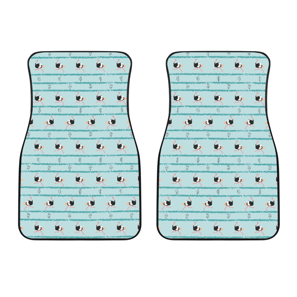 Ostrich Pattern Print Design 04 Front Car Mats