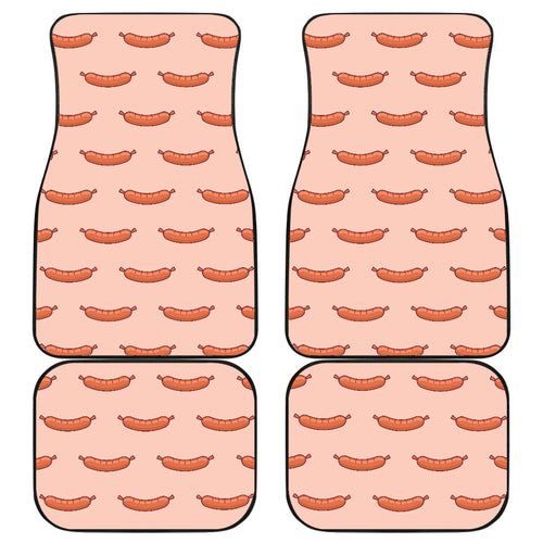 Sausage Pattern Print Design 01 Front and Back Car Mats