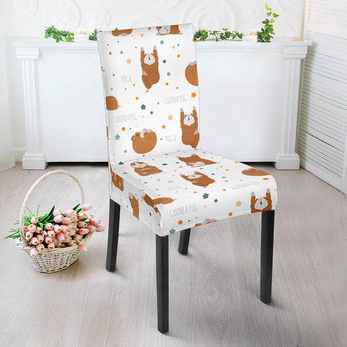 Guinea Pig Pattern Print Design 01 Dining Chair Slipcover