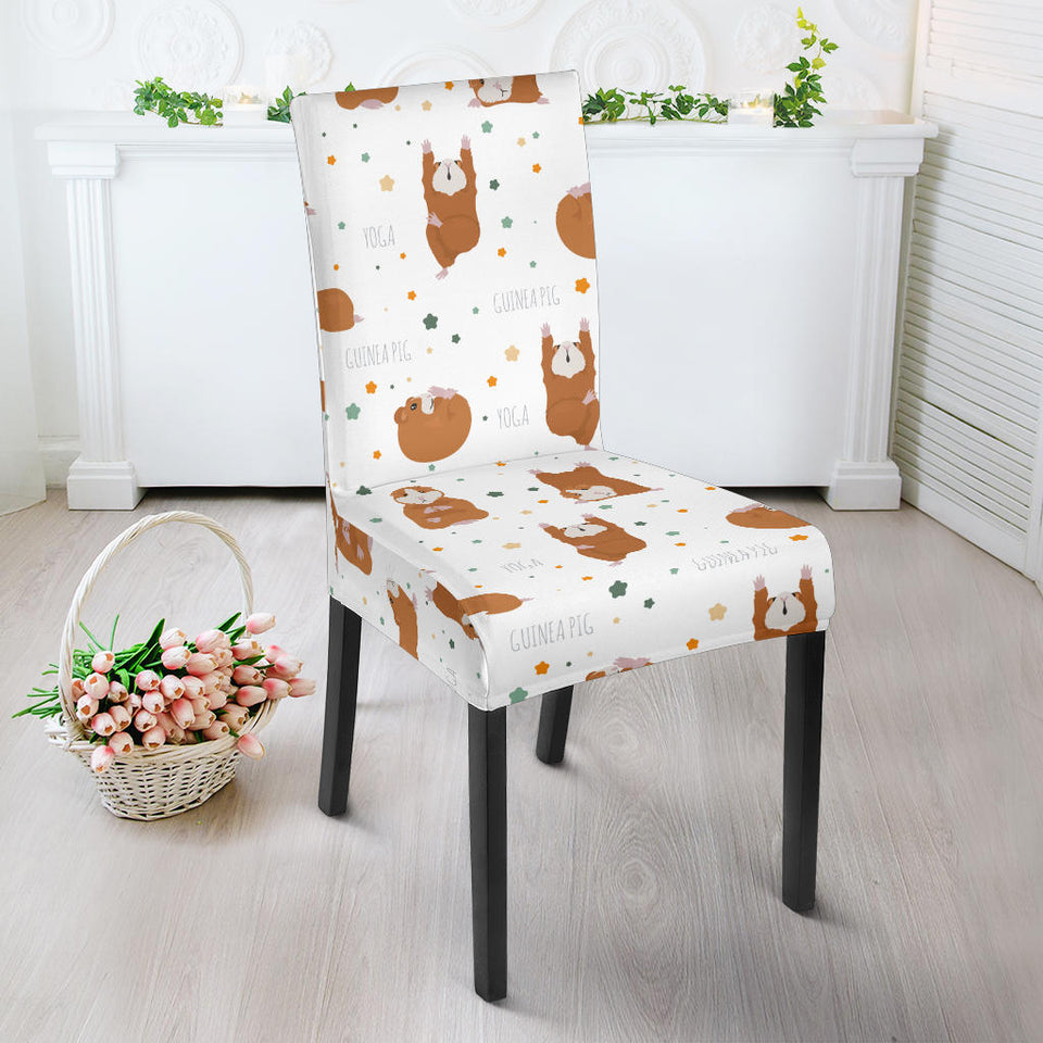 Guinea Pig Pattern Print Design 01 Dining Chair Slipcover