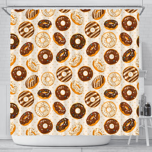 Chocolate Donut Pattern Shower Curtain Fulfilled In US