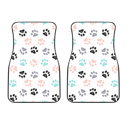 Dog Paws Pattern Print Design 02 Front Car Mats