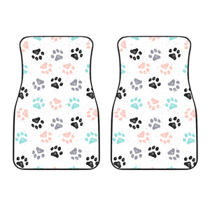 Dog Paws Pattern Print Design 02 Front Car Mats