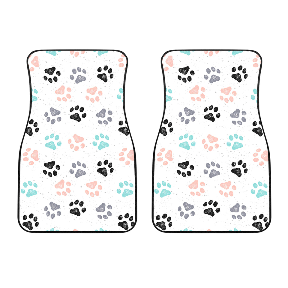 Dog Paws Pattern Print Design 02 Front Car Mats