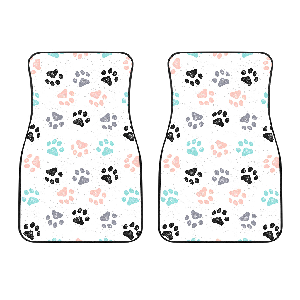 Dog Paws Pattern Print Design 02 Front Car Mats