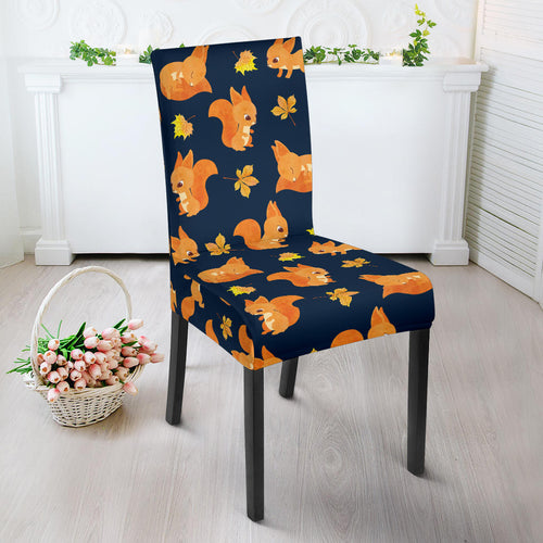 Squirrel Pattern Print Design 05 Dining Chair Slipcover