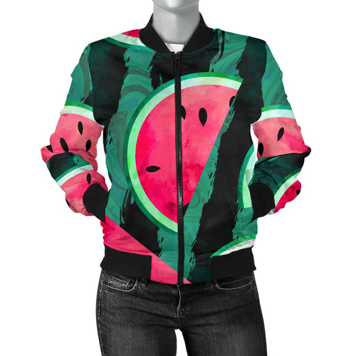 Watermelon Pattern Women Bomber Jacket