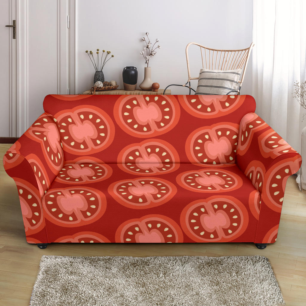 Sliced Tomato Pattern Loveseat Couch Slipcover