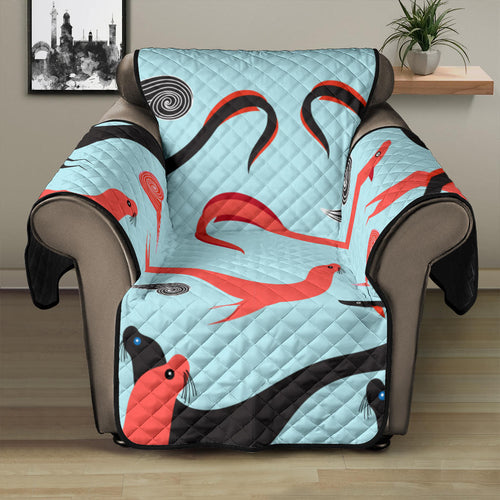 Sea Lion Pattern Theme Recliner Cover Protector