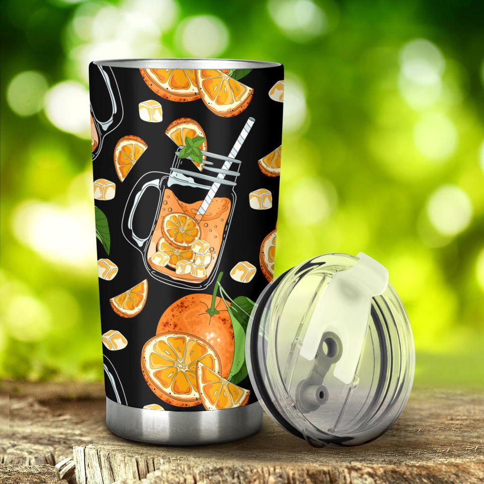 Orange Ice Orance Juice Pattern Tumbler