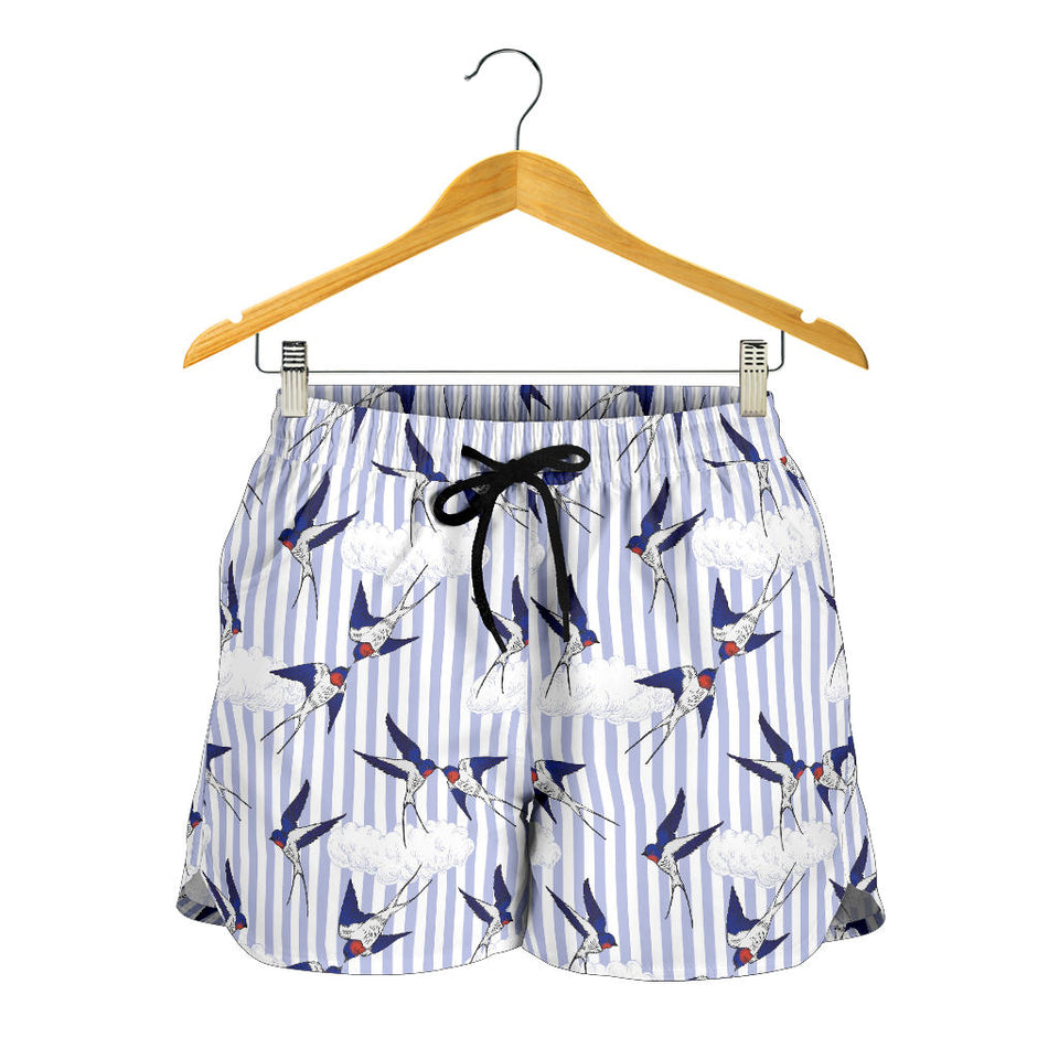 Swallow Pattern Print Design 03 Women Shorts
