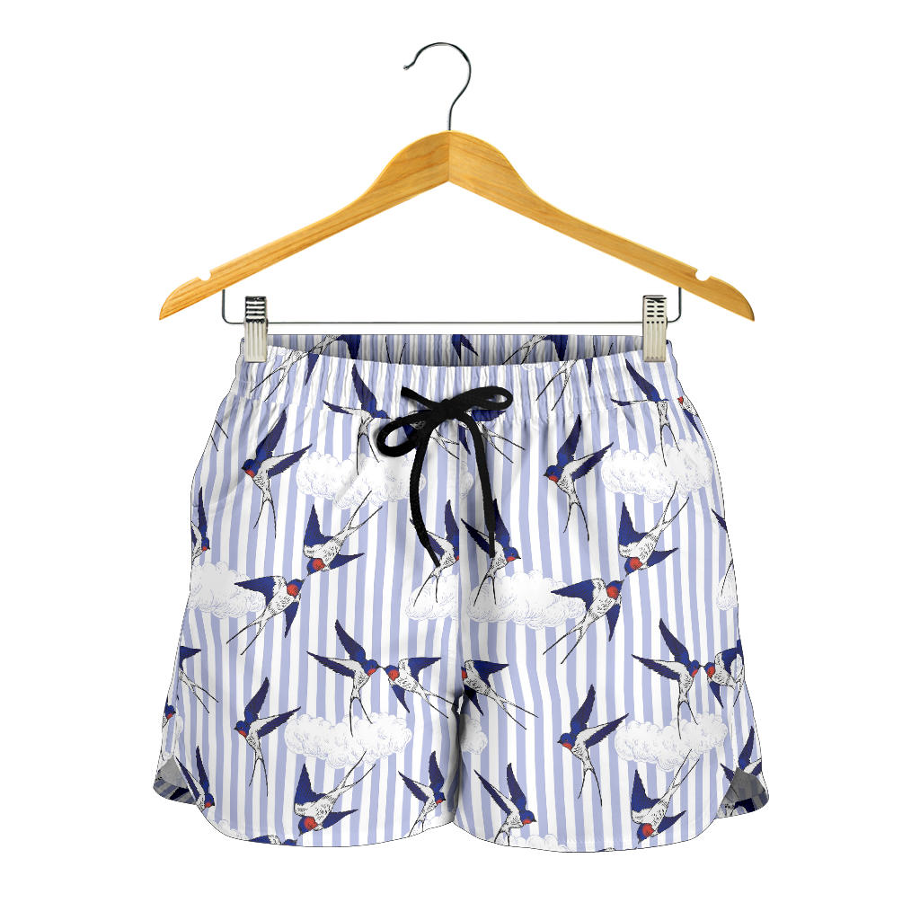 Swallow Pattern Print Design 03 Women Shorts