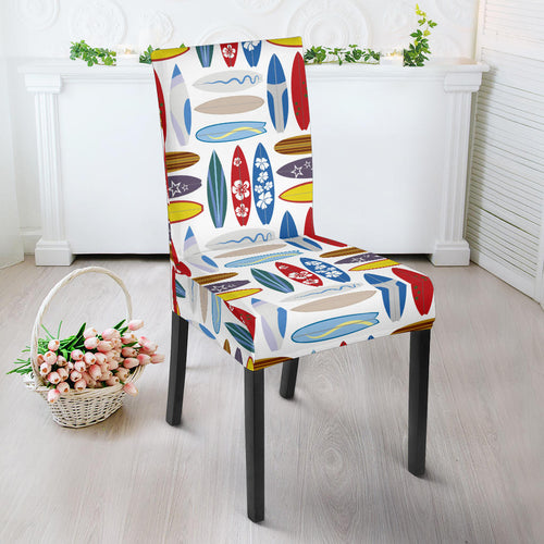 Surfboard Pattern Print Design 02 Dining Chair Slipcover