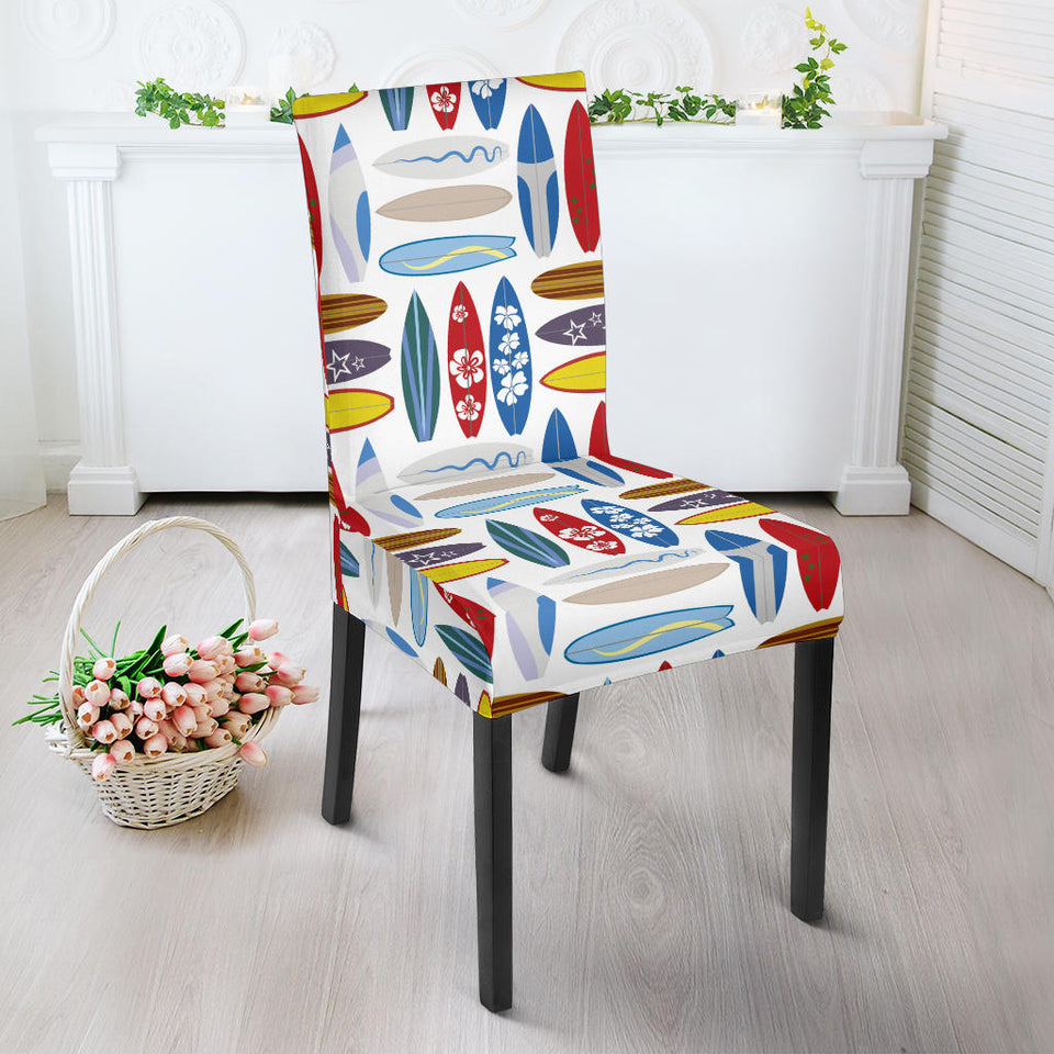 Surfboard Pattern Print Design 02 Dining Chair Slipcover