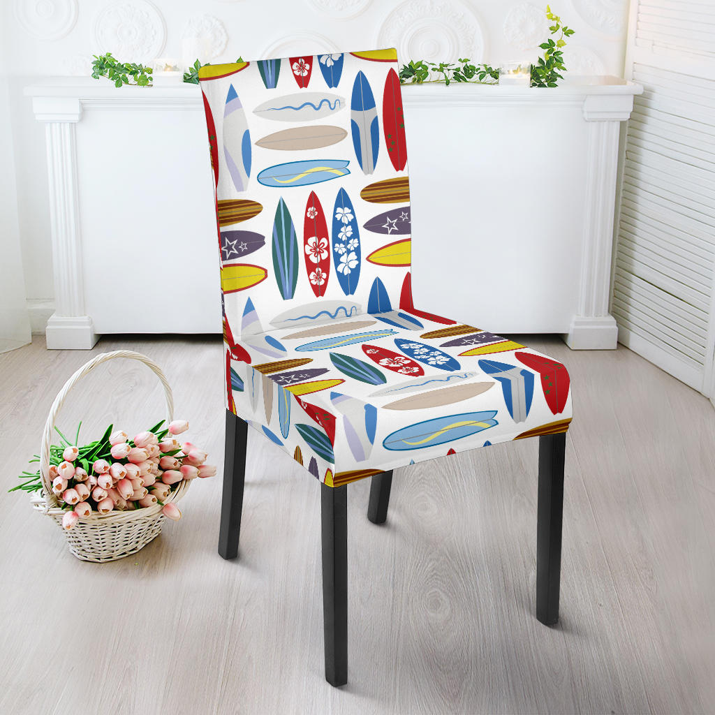 Surfboard Pattern Print Design 02 Dining Chair Slipcover