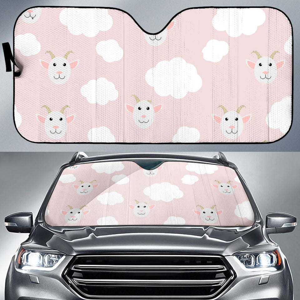 Goat Could Pink Pattern Car Sun Shade