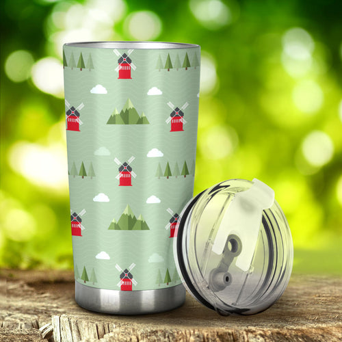 Windmill Green Pattern Tumbler