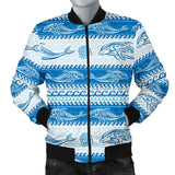 Dolphin Tribal Pattern background Men Bomber Jacket