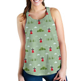 Windmill Green Pattern Women Racerback Tank Top