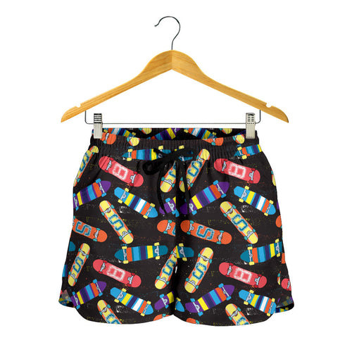 Skate Board Pattern Print Design 02 Women Shorts