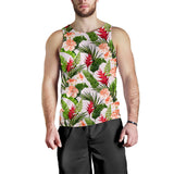 Heliconia Hibiscus Leaves Pattern Men Tank Top