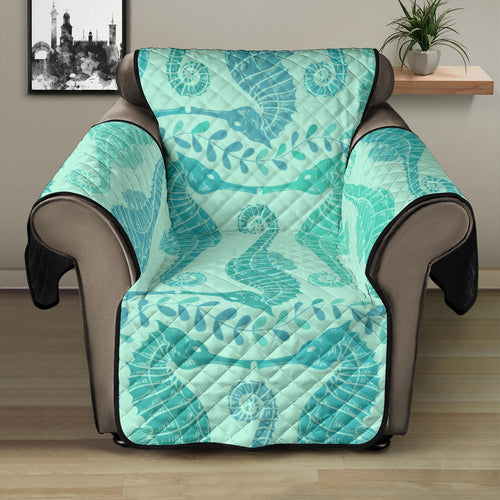 Seahorse Green Pattern Recliner Cover Protector