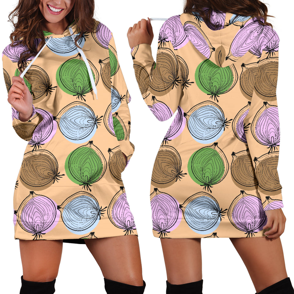 Onion Pattern Women Hoodie Dress